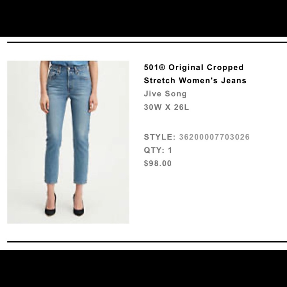 501 Original Cropped Stretch Jeans Jive Song